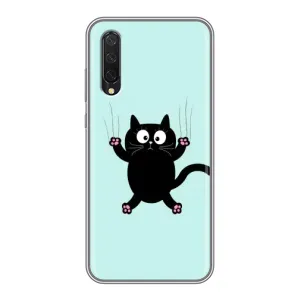 Силиконовый чехол с котиком для Xiaomi Mi 9 Lite (Падающий кот)