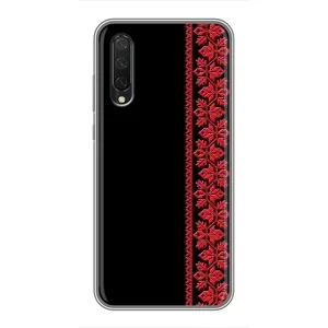 Силіконовый Чохол на Xiaomi Mi 9 Lite з картинкой Вишиванки (Вишиванка на чорному)