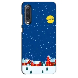 Силиконовый бампер на рождество для Xiaomi Mi 9 SE (Город в снегу)