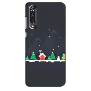 Силиконовый бампер на рождество для Xiaomi Mi 9 SE (Город зимний)
