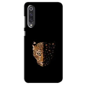 Чехол с леопардовым принтом на Xiaomi Mi 9 SE (Леопард на черном)