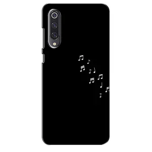 Чехол с картинками на черном фоне для Xiaomi Mi 9 SE (Ноты)