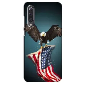 Чехол Флаг USA для Xiaomi Mi 9 SE (Орел и флаг)