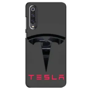 Силиконовый бампер с картинкой машины на Xiaomi Mi 9 SE (Logo TESLA)