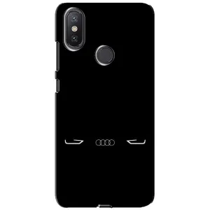 Силиконовый бампер с картинкой машины на Xiaomi Mi A2 Lite (Силует Audi)
