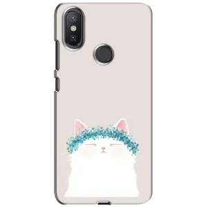 Чехол на тематику: Коты для Xiaomi Mi A2 Lite (Белый котик)