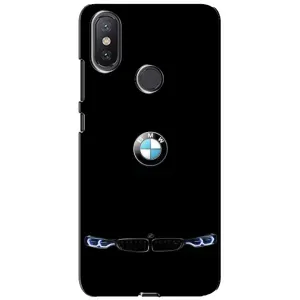 Силиконовый бампер с картинкой машины на Xiaomi Mi A2 Lite (Черный BMW)