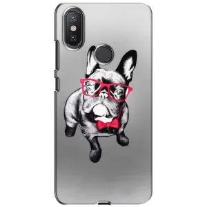 Чехол (ТПУ) Милые собачки для Xiaomi Mi A2 Lite (Бульдог в очках)