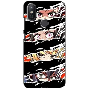 Силиконовые чехлы с глазами Anime для Сяоми Ми А2 Лайт (Глаза на чорном)