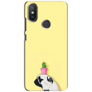 Бампер для Xiaomi Mi A2 Lite с картинкой "Песики" (Кактус на голове)