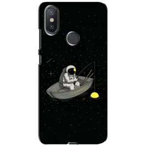 Силіконовый Чохол з принтом "Космонавти" на Xiaomi Mi A2 Lite (Космонавт на рибалці)