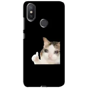 Бампер с принтом Мемы для Xiaomi Mi A2 Lite (Кот в слезах)