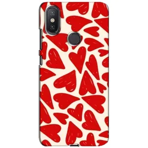 Чохли з тематикою "Маленькі Сердчеки" на Xiaomi Mi A2 Lite (Червоні сердечки)
