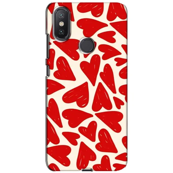 Чехол с рисунком «Красные сердечка» для Xiaomi Mi A2 Lite Чехол с рисунком «Красные сердечка» для Xiaomi Mi A2 Lite