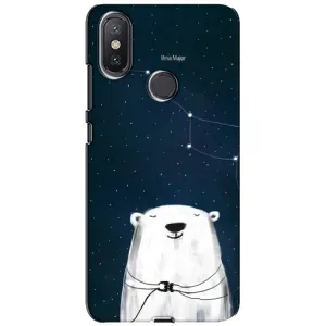 Силиконовый бампер с картинкой животных для Xiaomi Mi A2 Lite (Медведица)
