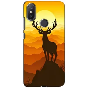 Чехлы с изображением разных животных для Xiaomi Mi A2 Lite (Силуэт Оленя)