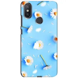 Чохол з Квітами для Xiaomi Mi A2 Lite (ромашки на блакитному)