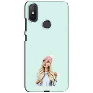 Силіконовый Чохол на Xiaomi Mi A2 Lite з картинкой Модных девушек (В шапці)