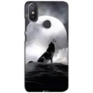 Чехол с Волком на Xiaomi Mi A2 Lite (Волк и луна)