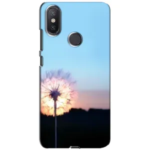 Силиконовый Чехол с одуванчиками на Xiaomi Mi A2 Lite (Закат с одуванчиком)