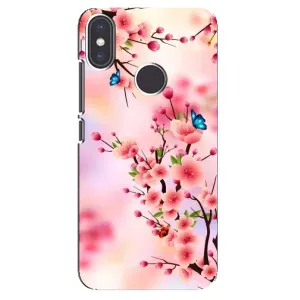 Чехол с принтом САКУРЫ на Xiaomi Mi A2 (Бабочки на сакуре)