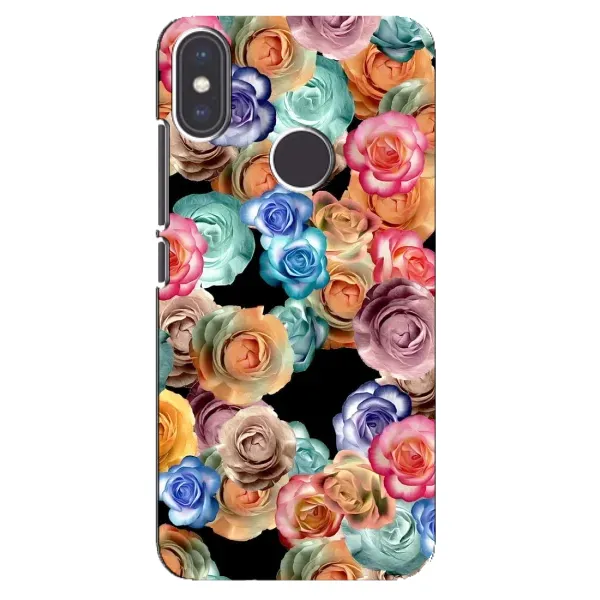 Чехол с рисунком «Цветы на черном» для Xiaomi Mi A2 Чехол с рисунком «Цветы на черном» для Xiaomi Mi A2