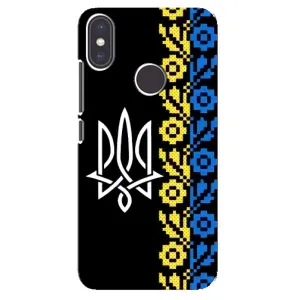 Силиконовый Чехол на Xiaomi Mi A2 (Герб и вышыванка)