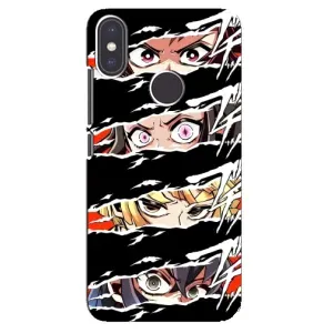 Силиконовые чехлы с глазами Anime для Редмі Ми А2 (Глаза на чорном)