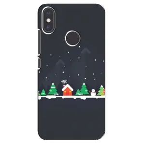 Силиконовый бампер на рождество для Xiaomi Mi A2 (Город зимний)