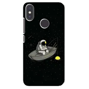 Силіконовый Чохол з принтом "Космонавти" на Xiaomi Mi A2 (Космонавт на рибалці)