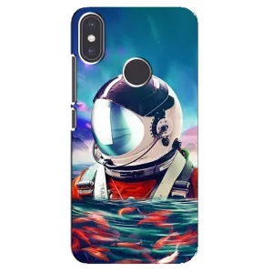 Силіконовый Чохол з принтом "Космонавти" на Xiaomi Mi A2 (Космонавт у воді)