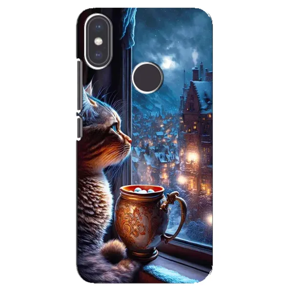 Чехол с рисунком «Кот новогодний» для Xiaomi Mi A2 Чехол с рисунком «Кот новогодний» для Xiaomi Mi A2