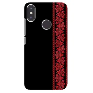 Силиконовый Чехол на Xiaomi Mi A2 (Красная Вышиванка)