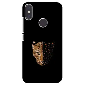 Чехол с леопардовым принтом на Xiaomi Mi A2 (Леопард на черном)