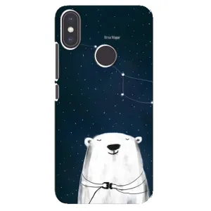 Силиконовый бампер с картинкой животных для Xiaomi Mi A2 (Медведица)