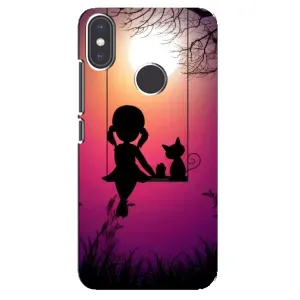 Девчачий Чехол для Xiaomi Mi A2 (На качели)