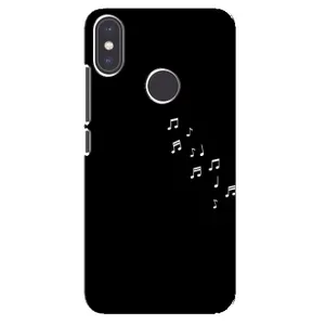 Чехол с картинками на черном фоне для Xiaomi Mi A2 (Ноты)