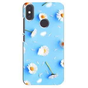 Чехол с Цветами для Xiaomi Mi A2 (ромашки на голубом)