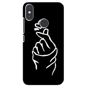 Чехлы (Знак сердечка) на Xiaomi Mi A2 (Сердце на черном)