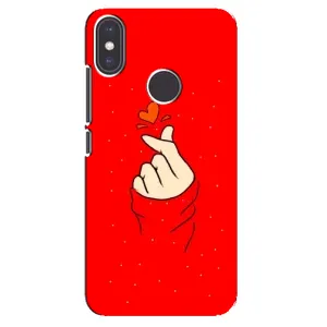 Чехлы (Знак сердечка) на Xiaomi Mi A2 (Сердце на красном)