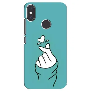 Чехлы (Знак сердечка) на Xiaomi Mi A2 (Сердечко на бирюзовом)