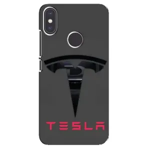 Силіконовий бампер з картинкою машини на Xiaomi Mi A2 (Logo TESLA)