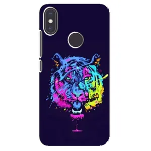 Силиконовый бампер с картинкой животных для Xiaomi Mi A2 (Тигр-Арт)