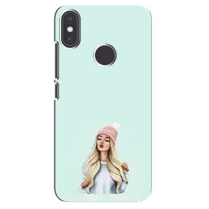Силиконовый Чехол на Xiaomi Mi A2 с картинкой Стильных Девушек (В шапке)