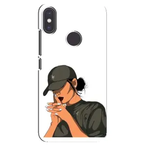 Силиконовый Чехол на Xiaomi Mi A2 с картинкой Стильных Девушек (В зеленом)