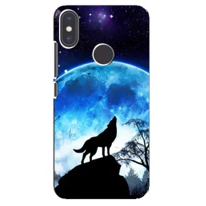 Чехол с Волком на Xiaomi Mi A2 (Воет на луну)