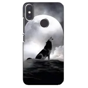 Чехол с Волком на Xiaomi Mi A2 (Волк и луна)