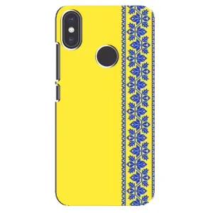 Силиконовый Чехол на Xiaomi Mi A2 (Вышиванка на желтом)
