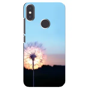 Силиконовый Чехол с одуванчиками на Xiaomi Mi A2 (Закат с одуванчиком)