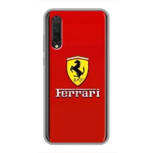 Силиконовый бампер с картинкой машины на Xiaomi Mi A3 (Ferrari Logo)